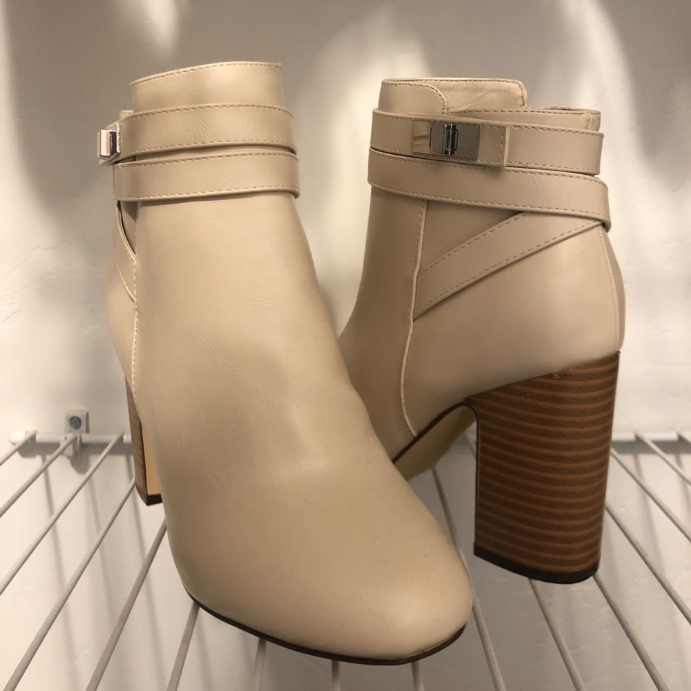 Off White Ankle Booties
